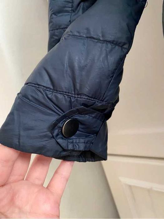Geaca ZARA cu pene Jacheta Albastru inchis Geaca matlasata Dama S