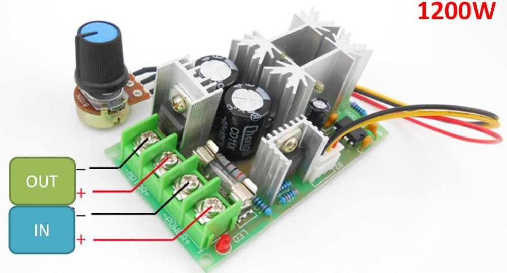 Regulator de turatie motor cc PWM 20A 10-60V - control regulat