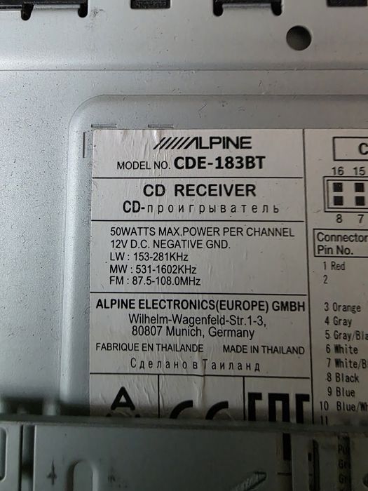 Player Alpine cde-183 Bluetooth usb,cd