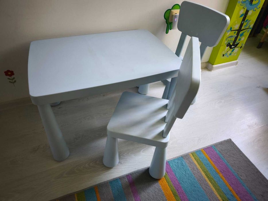 Детски комплект MAMMUT Ikea - маса с 2 столчета