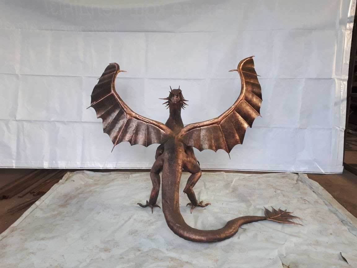 Статуя дракон художественная ковка 2,5х1,6х1,6
