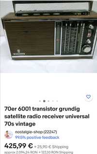 Radio Vintage Grundig Satellit Transistor 6001