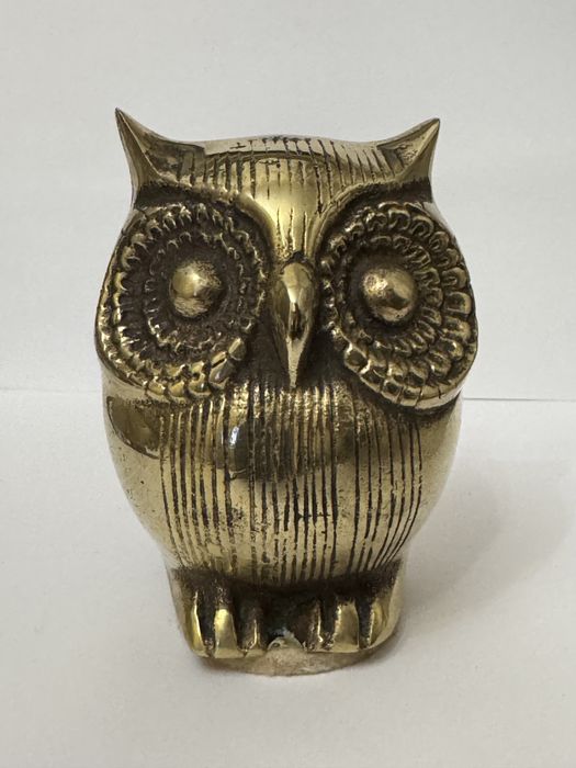 Bufnita veche, din bronz. Figurina, statueta vintage.