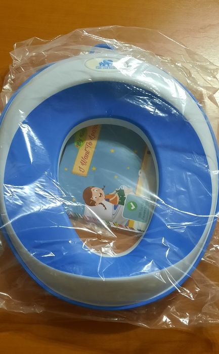 Reductor WC copii - Safe and Sound - albastru/alb