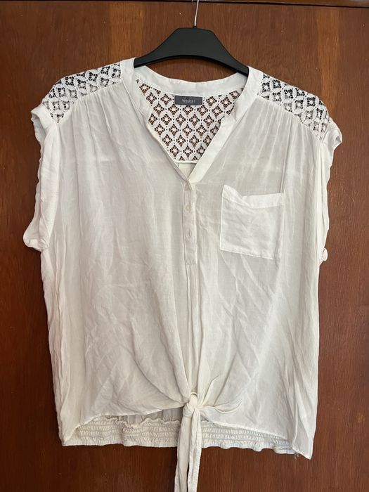 Bluza dama alba cu dantela 44