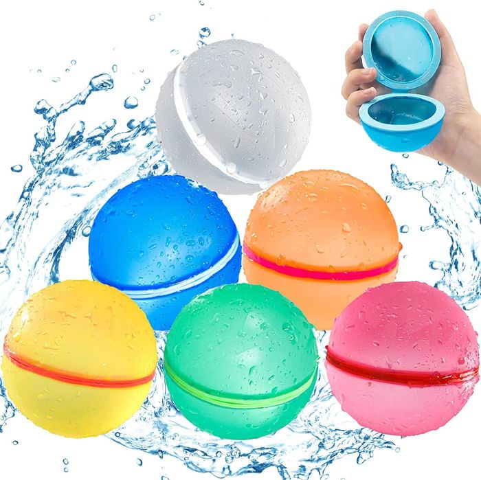 Set 6 mingi din silicon, tip balon cu apa, inchidere magnetica