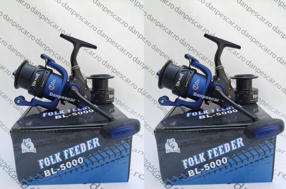 SET 2 Mulinete WindbBlade FOLK Feeder BLUE BL5000 8rul tambur LongCast