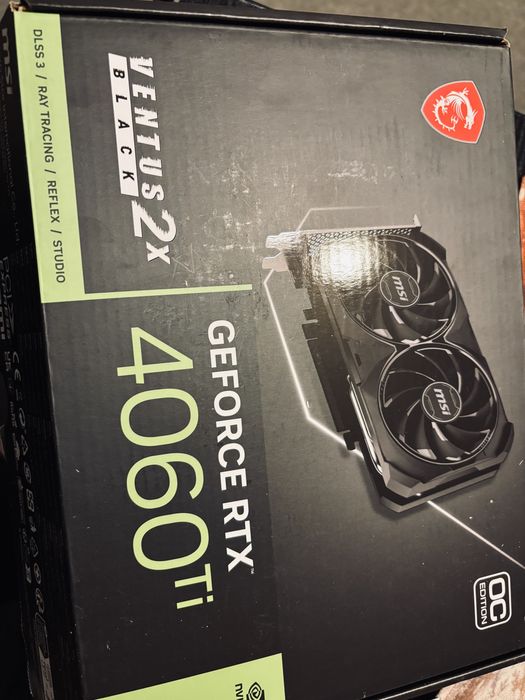 MSI GeForce RTX 4060 Ti Ventus 2X Black 8G OC, 8GB GDDR6, 128-bit