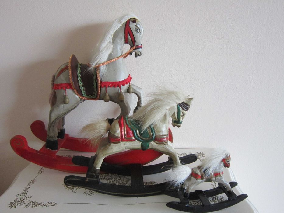 cadou rar Craciun 3 Caluti din lemn superbi antici Germania handmade