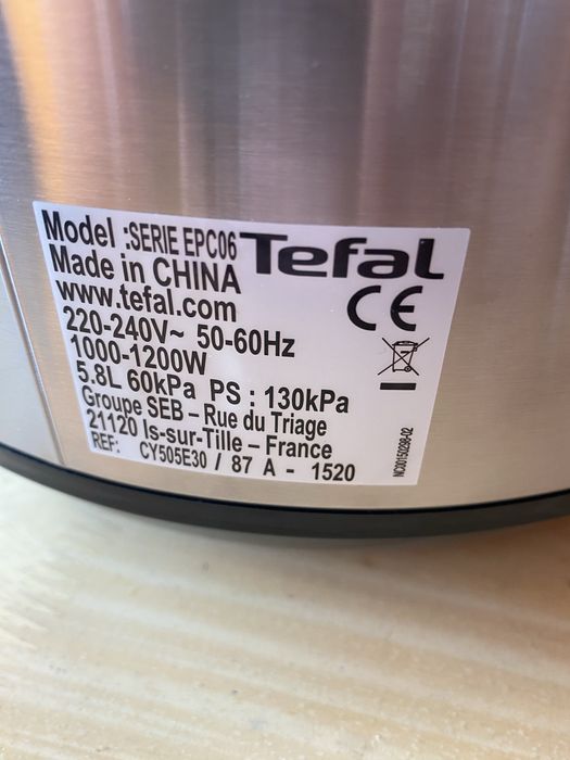Уред за готвене под налягане Tefal CY505E30 One Pot, 1200 W, 6 л