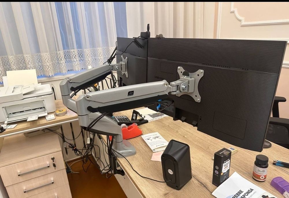 Кронштейн для монитора Skill Tech SH100-C024 — двухрычажный, газовый,
