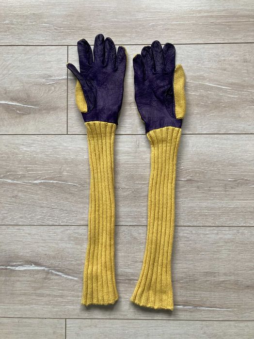 Etro Milano Cashmere женски ръкавици от кашмир и кожа размер 8