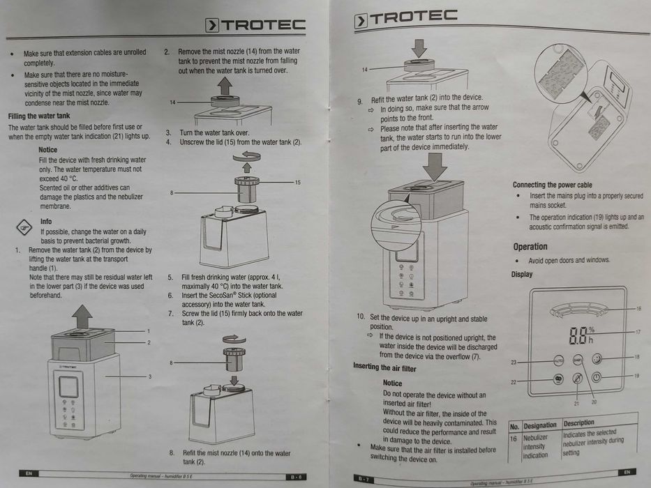 Umidificator cu ultrasunete B 5 E