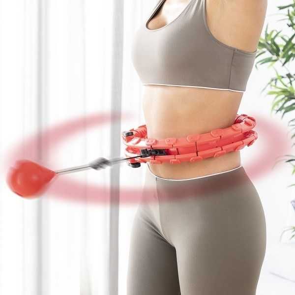 Cerc fitness hula hoop cu greutate, 24 de legaturi detasabile separate