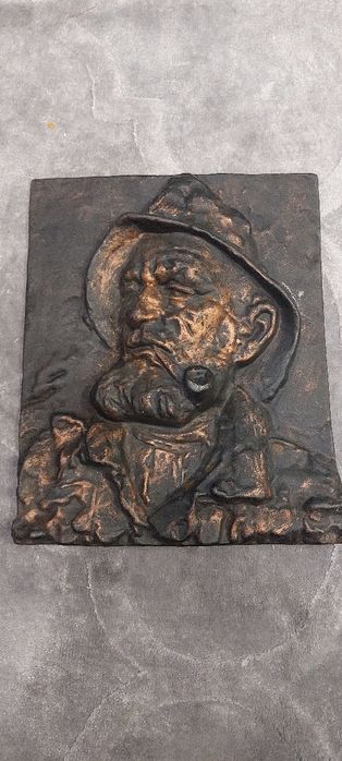 Panoplie din bronz masiv   Batranul cu pipa