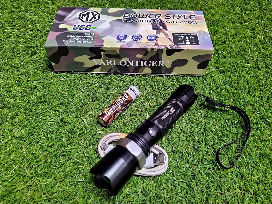 Lanterna SWAT LED CREE Q5 cu Lampa COB Metalica Reincarcabila