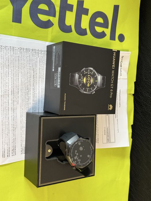 ***ЧИСТО НОВ 46mm Huawei Watch GT 6 Pro Yettel Гаранция 2027г. BLACK g