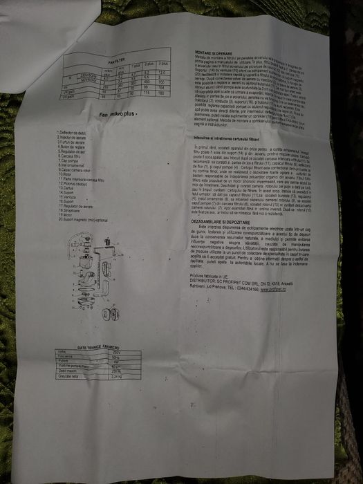 Vând filtru intern Fan Mini Plus pentru acvarii