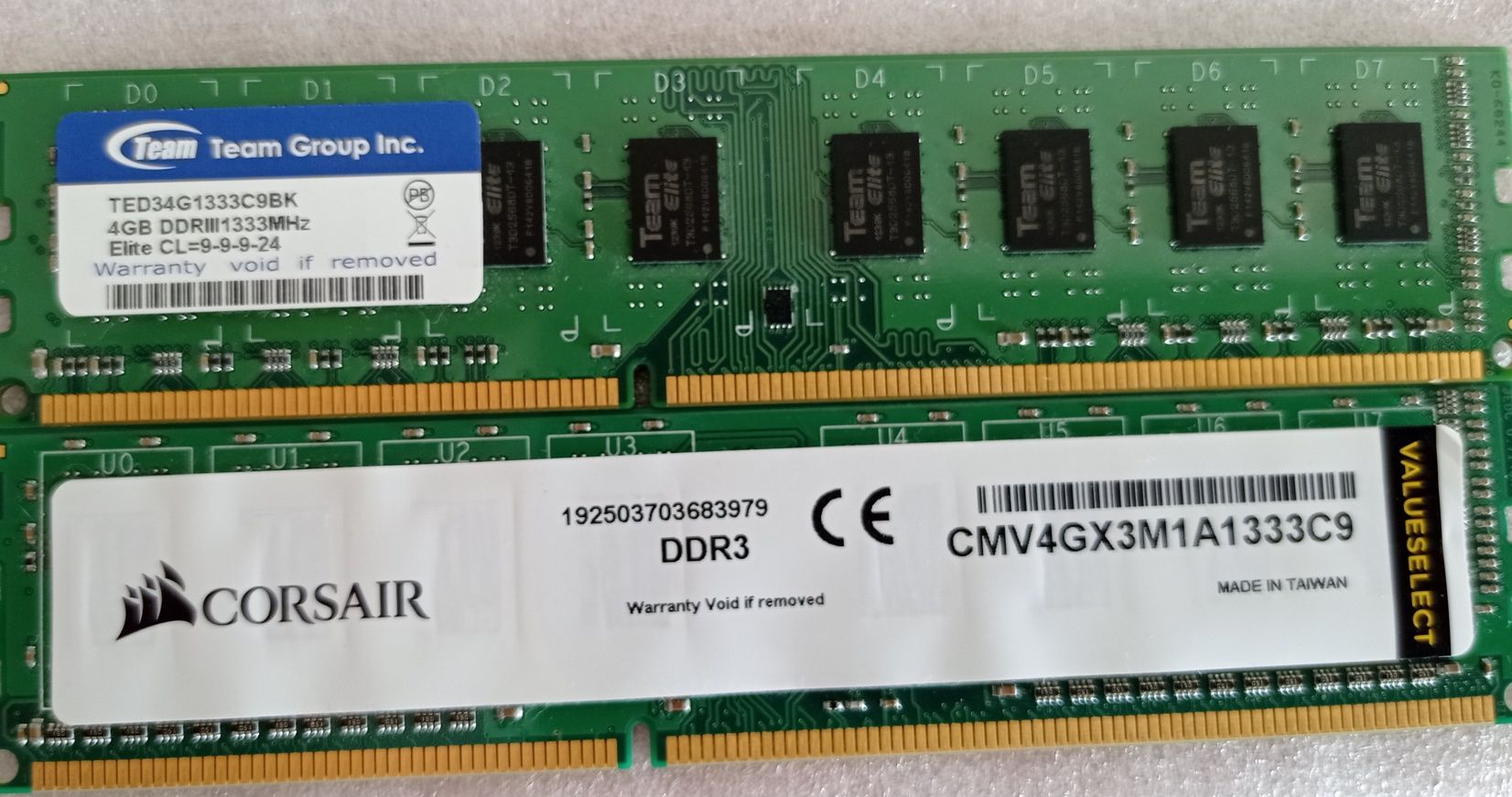 Memorie RAM 4GB DDR3, doua bucati(8GB)