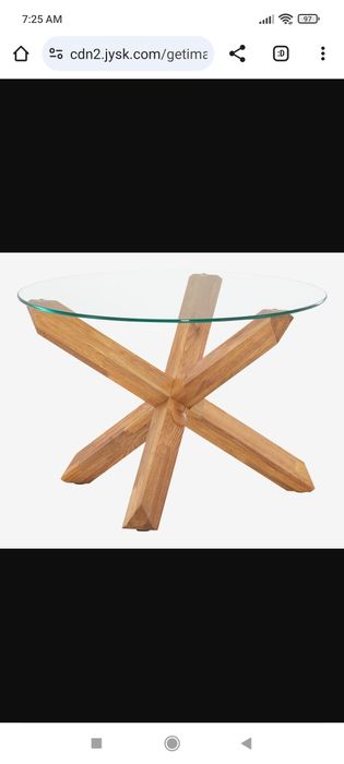 Set masa rotunda Jysk Agerby lemn masiv stejar 60/120cm