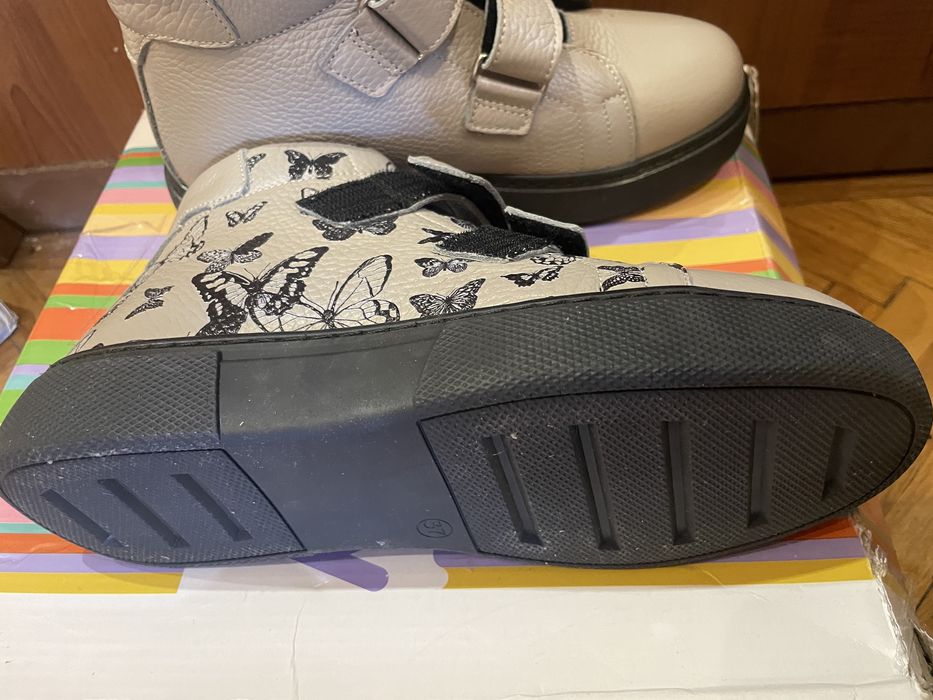 Полусапожки для девочек, кожаные, подростковые, Турция