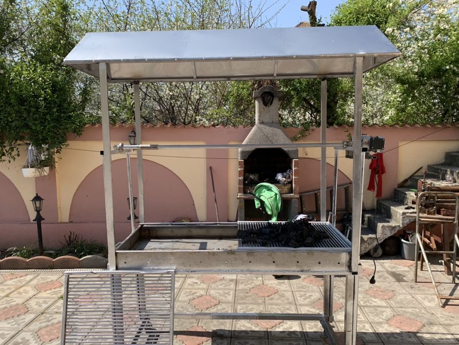 Grătar inox alimentar cu rotisor