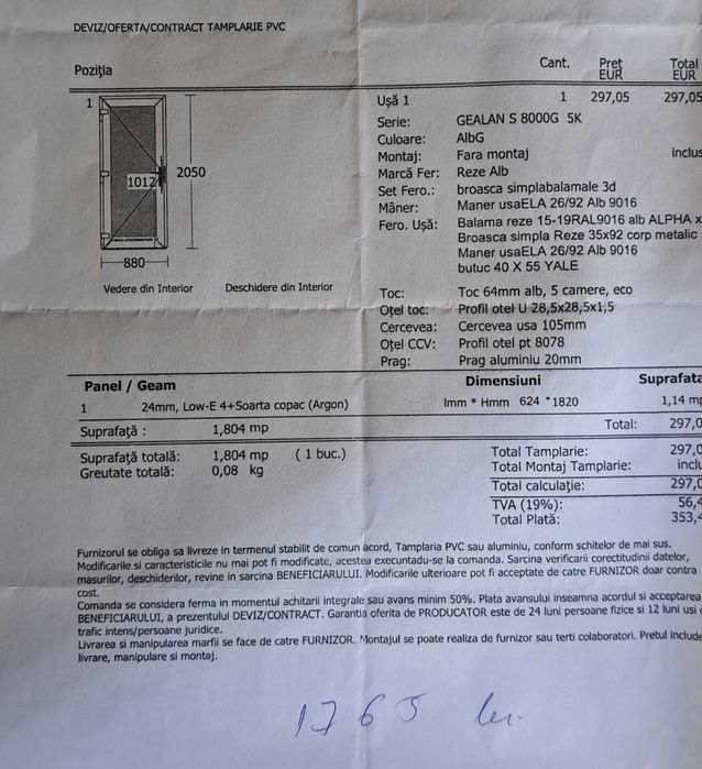 Ușă  termopan Gealan