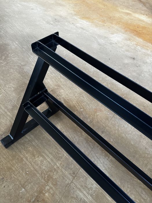 Suport gantere vopsit in camp electrostatic negru mat / impecabil