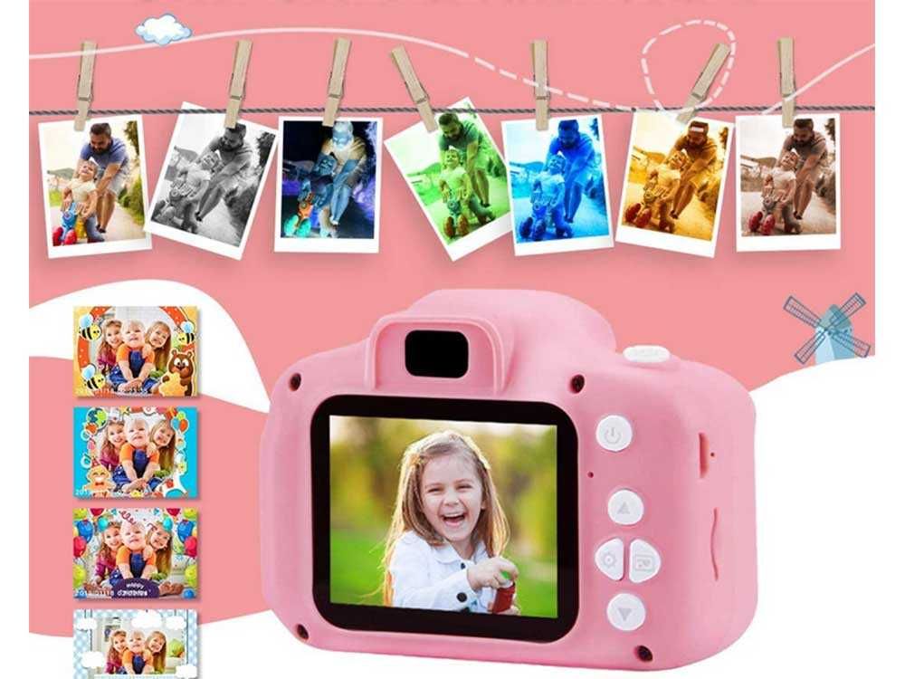 Детски дигитален фотоапарат за снимки, видео и игри - син или розов