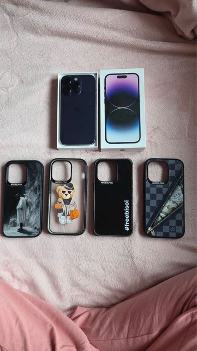vand iphone 14 pro , deep purple,125 GB +4 huse mobilfox si o folie