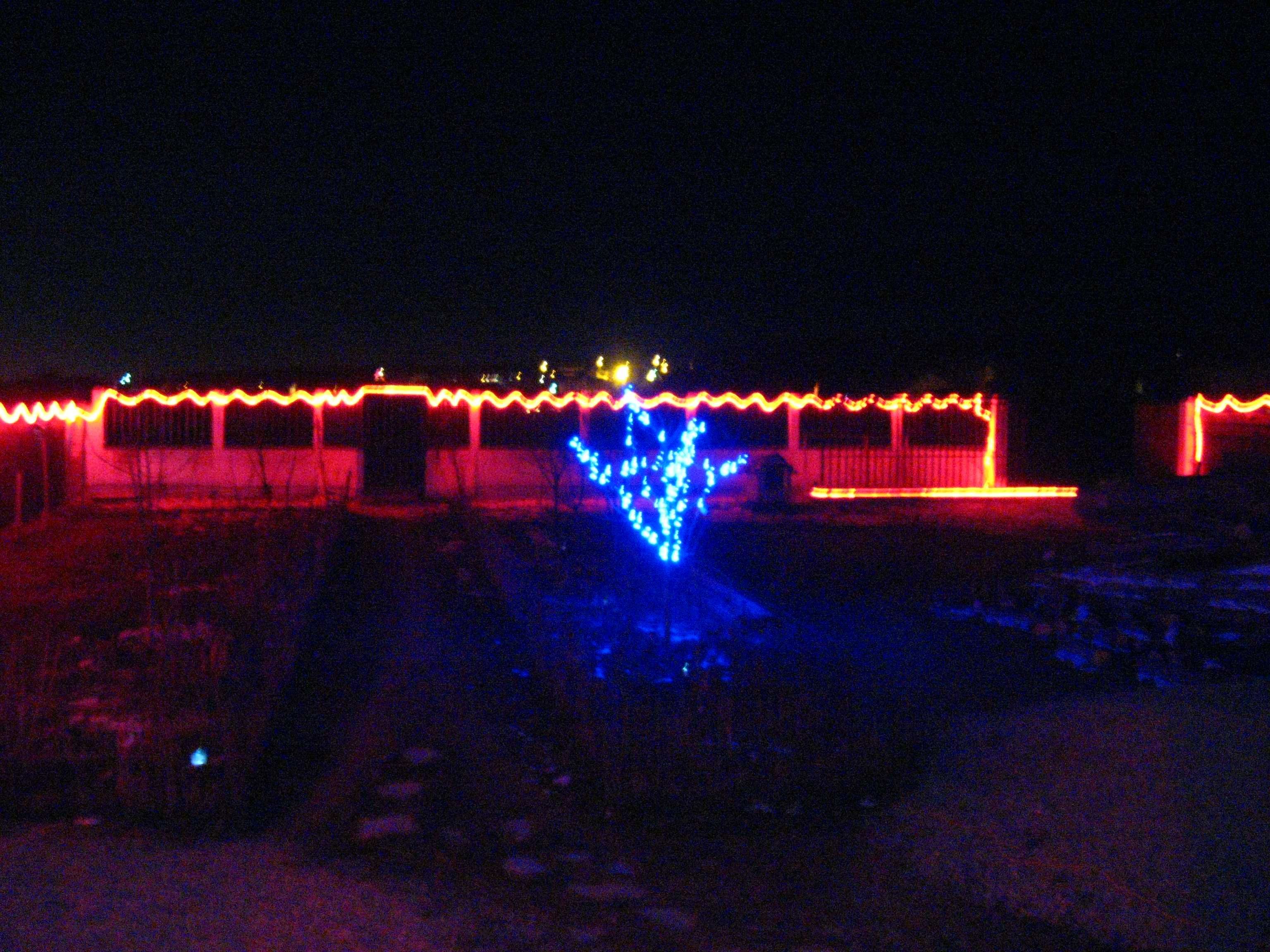 Furtun luminos rosu cu becuri, 90m + controller