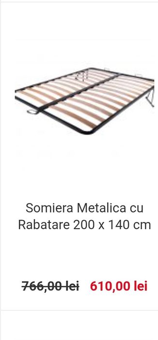 Vând somieră rabatabilă 140x200 cm.
