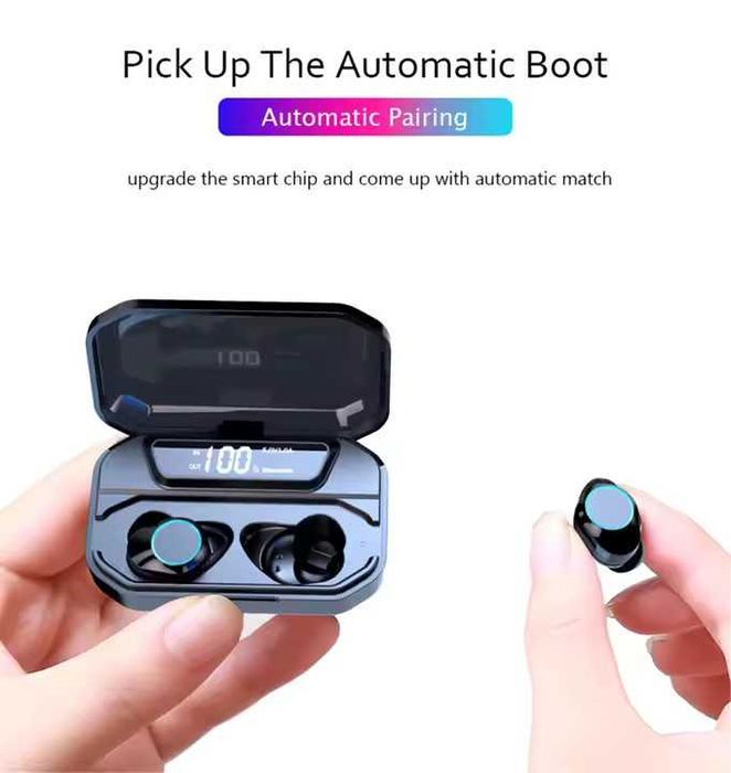Casti Wireless G02 Bluetooth  Microfon IPX7 Powerbank 3300mAh