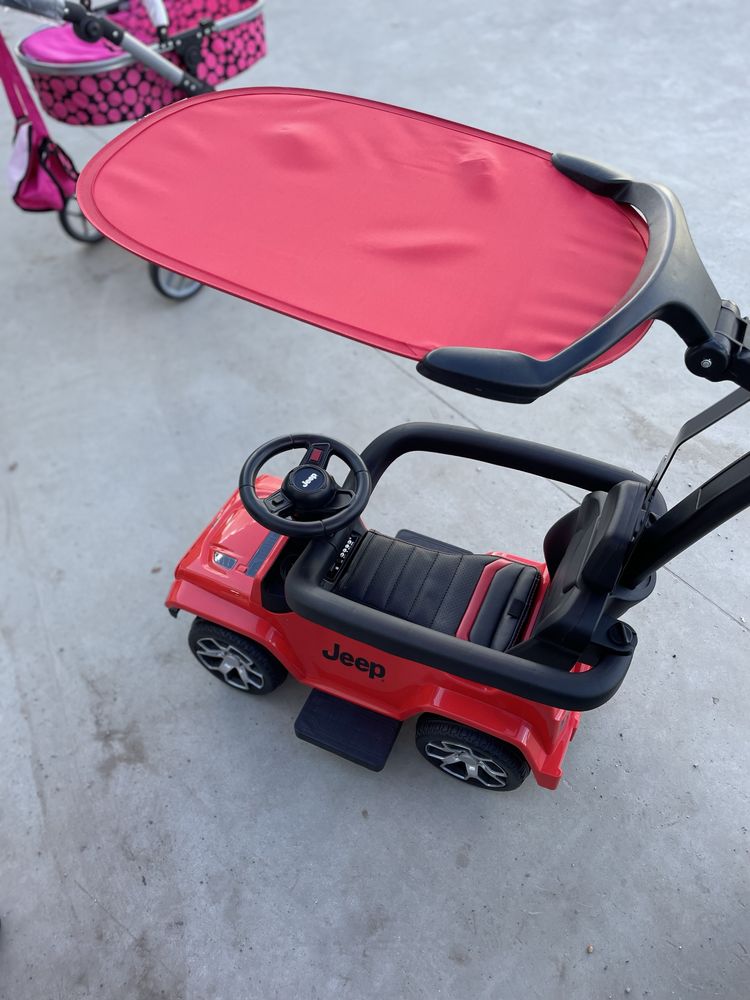 Masinuta fara pedale cu maner parental Jeep Wrangler