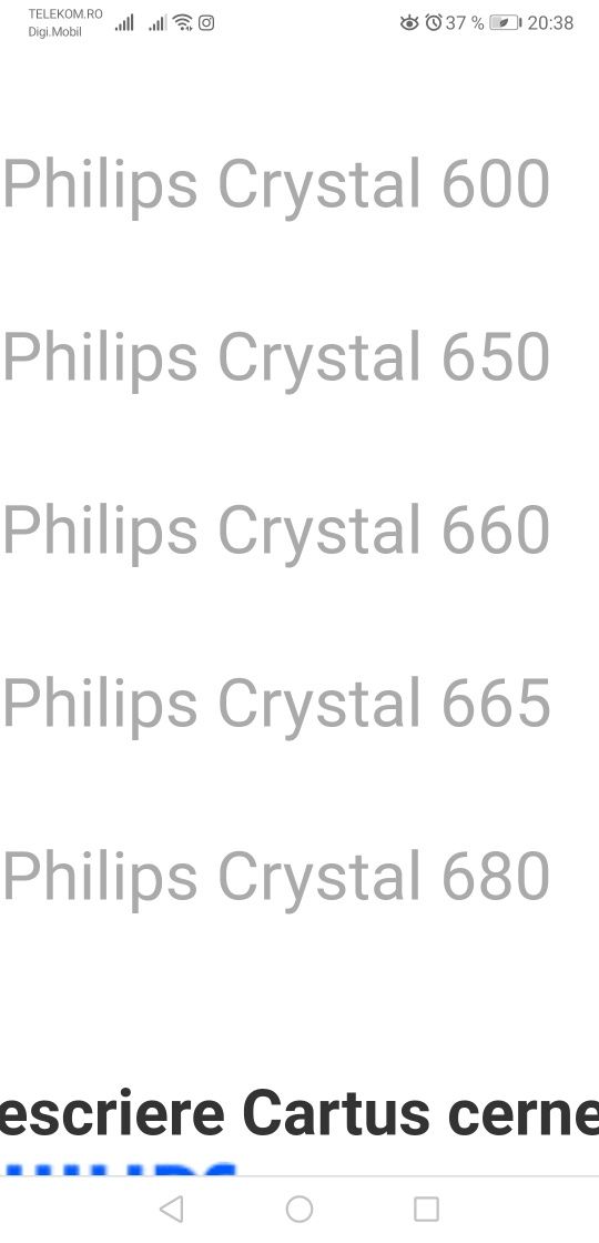 Cartușe Philips  Crystal 600 Series