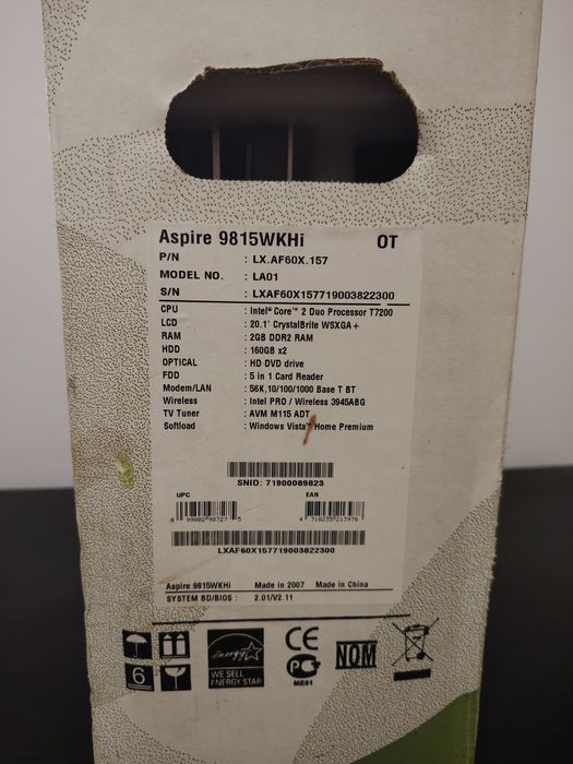 Foarte rar - Acer Aspire 9815 WKHi