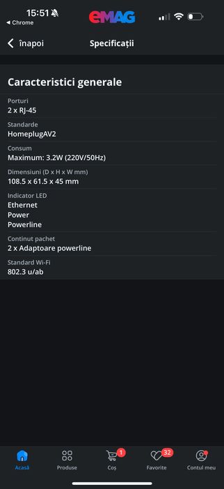 Kit TENDA powerline PH6 AV1000 gigabite nou