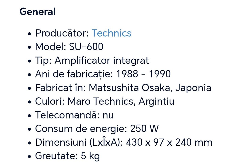 Amplificator Tehnics Su-600