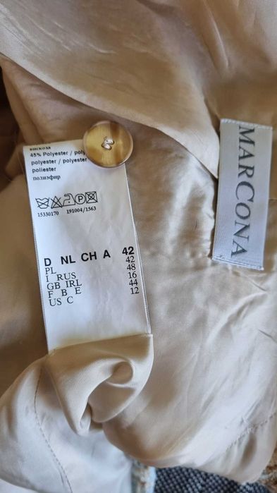 Sacou Marcona, marimea 44, stofa tip Chanel, bumbac/vascoza/poliamid