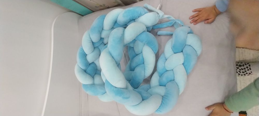 Плетен плюшен обиколник за кошара Kikka Boo 4 Плитки, 180 см.