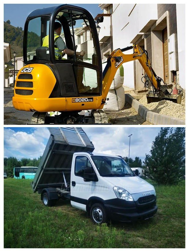 Transport nisip piatra marfa, moloz pământ gazon gradina miniexcavator