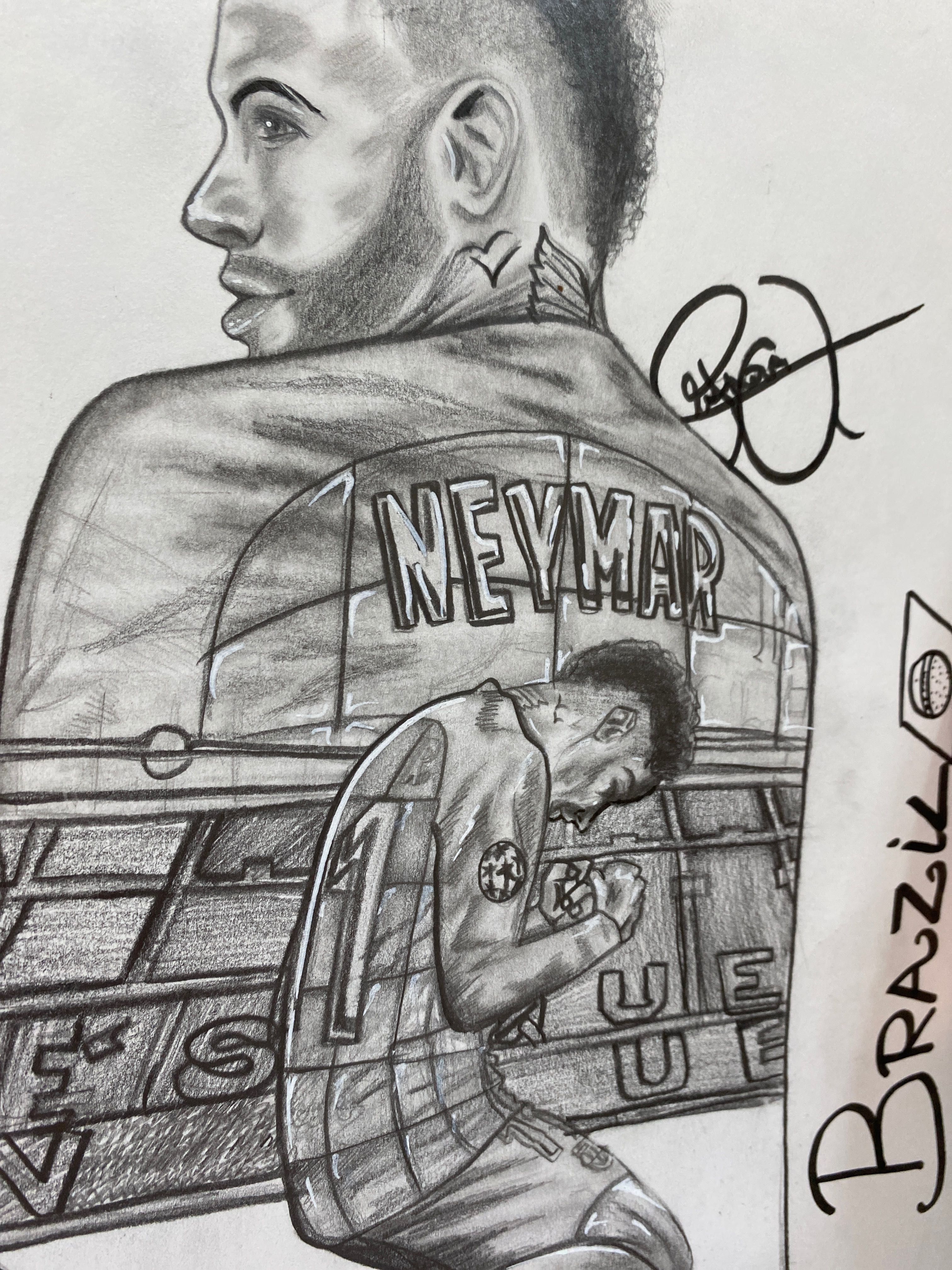 Portret cu Neymar 4K +semnatura