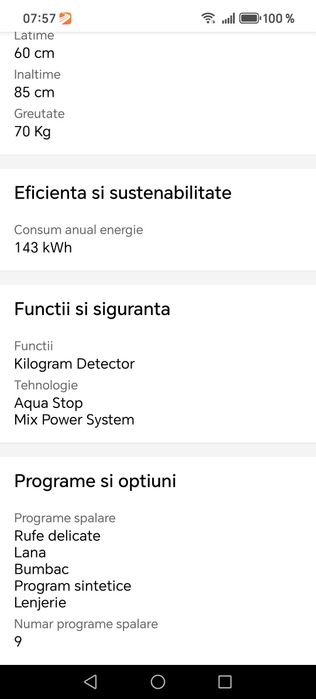 Mașină de spălat Candy cu wifi