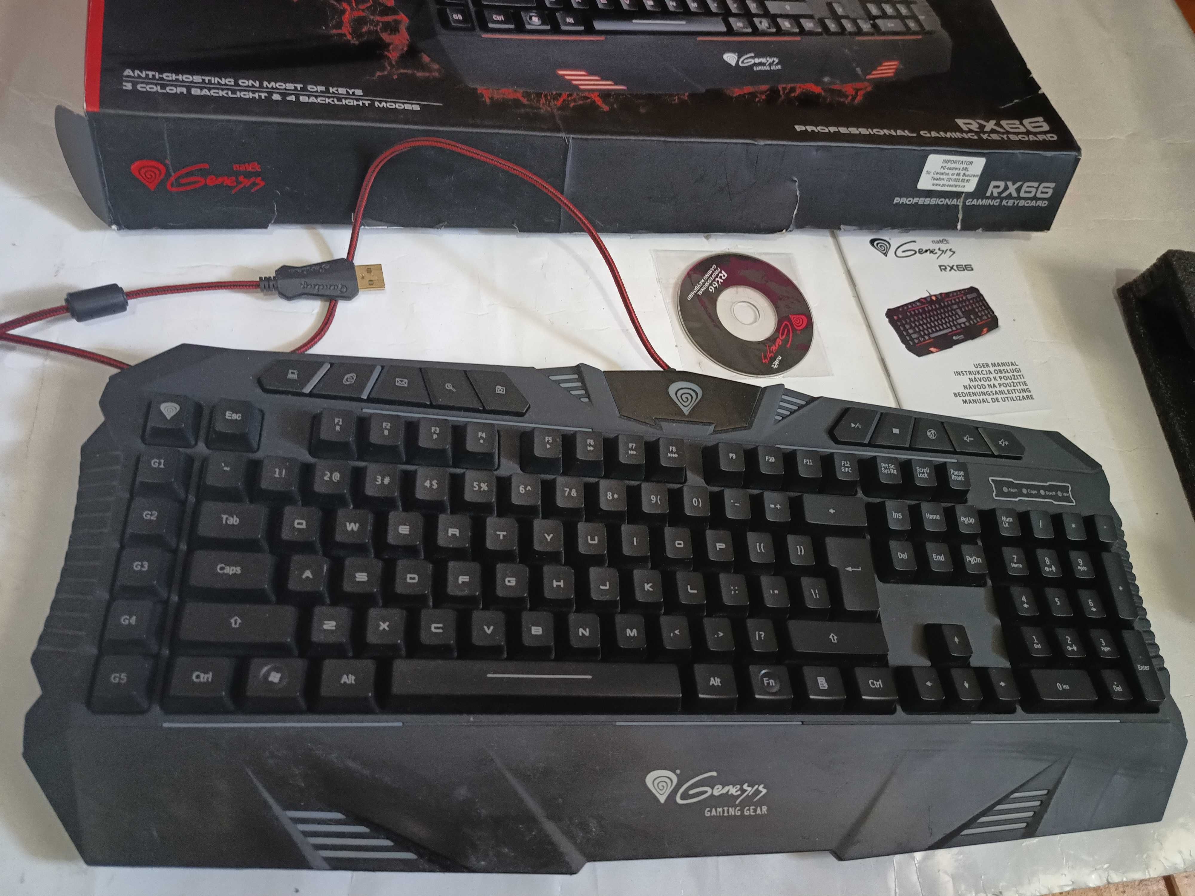 Tastatura Gaming Genesys, cu Cd ,4 Backlight mode etc/tast.jocuri