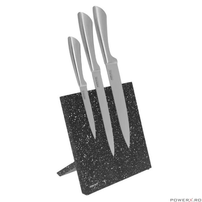 Suport magnetic,pentru cutite, marmurat, gri antracit, KingHoff