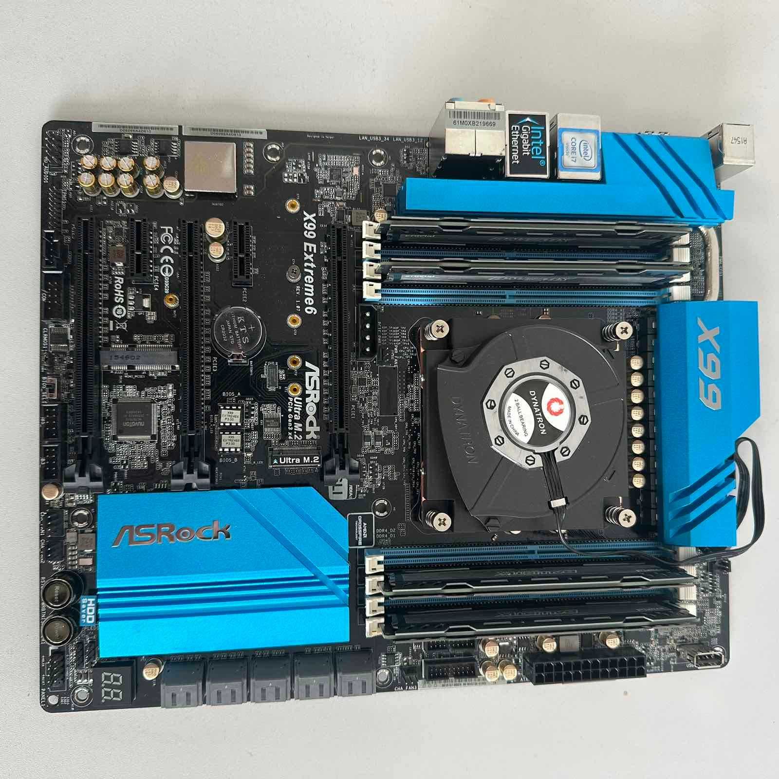 Дънна платка ASRock X99 Extreme6 + Intel Core i7-6800K + 64GB DDR4