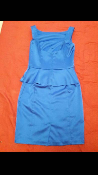 Турско синя сатенена рокля