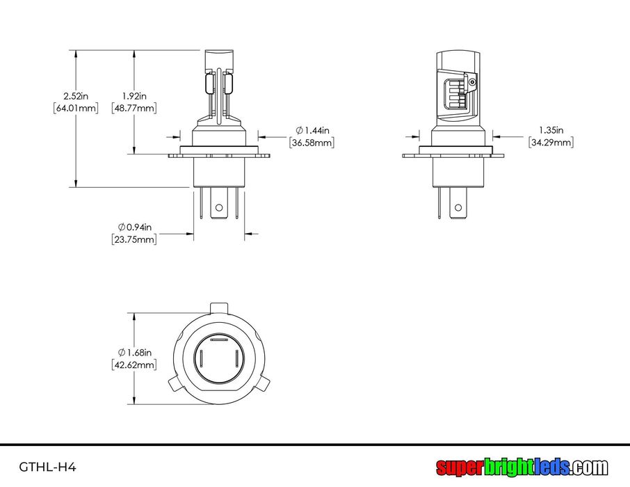 комплект диодни крушки за фар h4 h/l h19 canbus 60w 12v 6000к ...