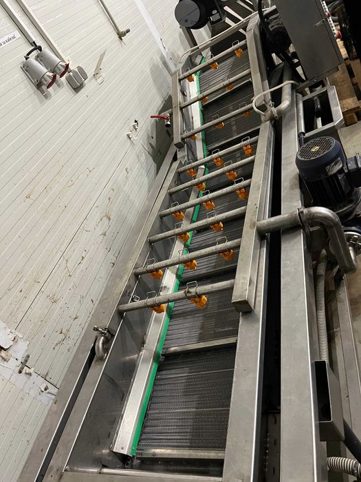 Професионална линия за измиване на плодове и зеленчуци, и изсушаване