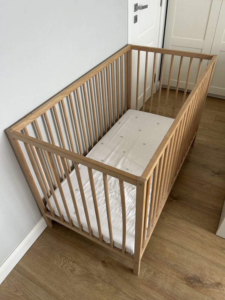 Бебешко креватче Ikea Sniglar 60x120 см бук с матрак